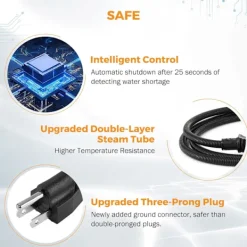 Ångtvättar-2500W Bilångare för Biltvätt Högtrycks Handhållen Ångrengörare med Vattentank Portabel Elektrisk Ångrengöringsmaskin H