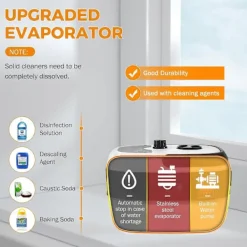 Ångtvättar-2500W Bilångare för Bilvård Högtrycks Handhållen Ångrengörare med Vattentank Portabel Elektrisk Ångrengöringsmaskin Hemmabruk-WELLNGS