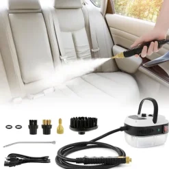 Ångtvättar-2500W bilsteamer för bildetaljering Högtrycks handhållen ångrengörare med vattentank Bärbar elektrisk ångrengöringsmaskin H