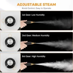 Ångtvättar-2500W bilsteamer för bildetaljering Högtrycks handhållen ångrengörare med vattentank Bärbar elektrisk ångrengöringsmaskin H