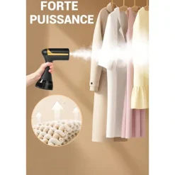 Ångtvättar-1500W Handhållen Ångare - Kraftfull Ånga på 20 Sekunder - 300ml Tank - Portabel och Resevänlig