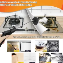 Ångtvättar-2500W Handhållen ångrengörare, 1500 ml högtrycksångare för rengöring, multifunktionell bärbar ångrengöring för hemmabruk, ångrengörare för