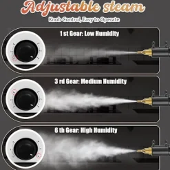 Ångtvättar-2500W Handhållen ångrengörare, 1500 ml högtrycksångare för rengöring, multifunktionell bärbar ångrengöring för hemmet (svart-1500 ml