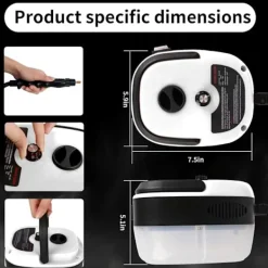 Ångtvättar-2500W Handhållen Ångrengörare – Tryckångare med 3 Borsthuvuden, 6 Nivåer, 1000ml Vattentank