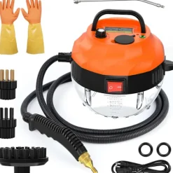 Ångtvättar-2500W Handhållen ångrengörare för rengöring, 1000ML högtrycksångrengörare för klädsel, djuprengöring av golvmattor, kakel, linoleum, arbetsytor, fönster | Fyndiq