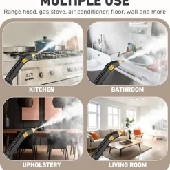 Ångtvättar-2500W Handhållen ångrengörare för rengöring, 1000ML högtrycksångrengörare för klädsel, djuprengöring av golvmattor, kakel, linoleum, arbetsytor, fönster | Fyndiq