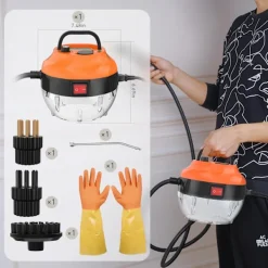 Ångtvättar-2500W Handhållen ångrengörare för rengöring, 1000ML högtrycksångrengörare för klädsel, djuprengöring av golvmattor, kakel, linoleum, arbetsytor, fönster | Fyndiq