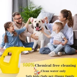 Ångtvättar-1400W Handhållen ångrengörare för hemmet, påfyllning av vatten under användning, ångrengörare med högt tryck för rengöring av klädsel, Dee