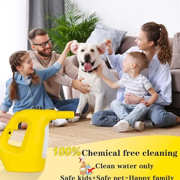 Ångtvättar-1400W Handhållen ångrengörare för hemmet, påfyllning av vatten under användning, ångrengörare med högt tryck för rengöring av klädsel, Dee