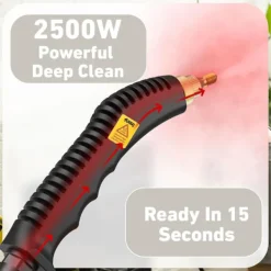 Ångtvättar-2500W Handhållen ångrengörare för rengöring, 1000ML högtrycksångrengörare för klädsel, djuprengöring av golv, mattor, kakel, linoleum, arbete