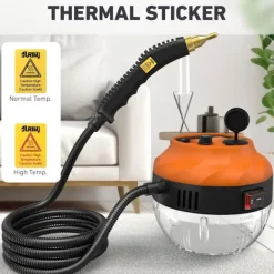 Ångtvättar-2500W Handhållen ångrengörare för rengöring, 1000ML högtrycksångrengörare för klädsel, djuprengöring av golv, mattor, kakel, linoleum, arbete