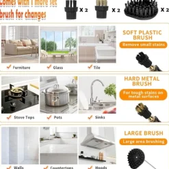 Ångtvättar-2500W Handhållen ångrengörare, högtemperaturångare för rengöring, ångrengöring för madrass, bildetaljering soffklädsel badrum (Orange-New V | Fyndiq