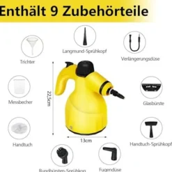 Ångtvättar-1000W Handhållen Ångrengörare med 9 Tillbehör för Fläckborttagning, Fett, Bilsäten, Fönster, Soffa, 350ml Tank{hw}
