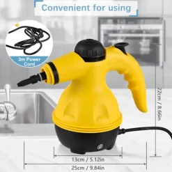 Ångtvättar-1050W Handhållen Ångrengörare, Ångare för Rengöring, 10S Snabb Uppvärmning Högtrycks Portabel Ångrengörare