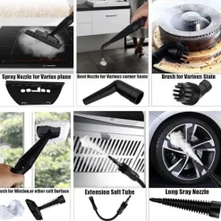 Ångtvättar-1050W Handhållen Ångrengörare, Ångare för Rengöring, 10S Snabb Uppvärmning Högtrycks Portabel Ångrengörare