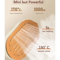 ATELA Strykjärn-1000w Mini Travel Steamer strykjärn,Handhållna bärbara ångkokare för kläder Liten klädångare Resestorlek Handhållet