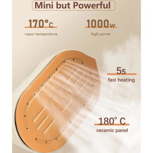 ATELA Strykjärn-1000w Mini Travel Steamer strykjärn,Handhållna bärbara ångkokare för kläder Liten klädångare Resestorlek Handhållet