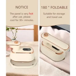 ATELA Strykjärn-1000w Mini Travel Steamer strykjärn,Handhållna bärbara ångkokare för kläder Liten klädångare Resestorlek Handhållet