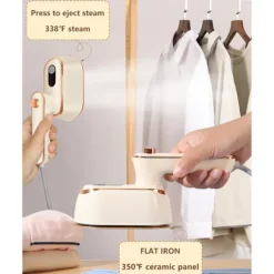 ATELA Strykjärn-1000w Mini Travel Steamer strykjärn,Handhållna bärbara ångkokare för kläder Liten klädångare Resestorlek Handhållet