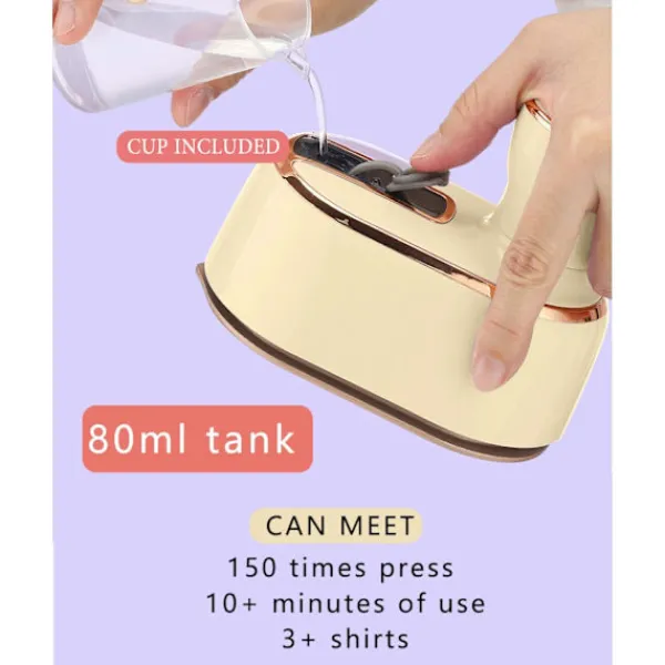 ATELA Strykjärn-1000w Mini Travel Steamer strykjärn,Handhållna bärbara ångkokare för kläder Liten klädångare Resestorlek Handhållet