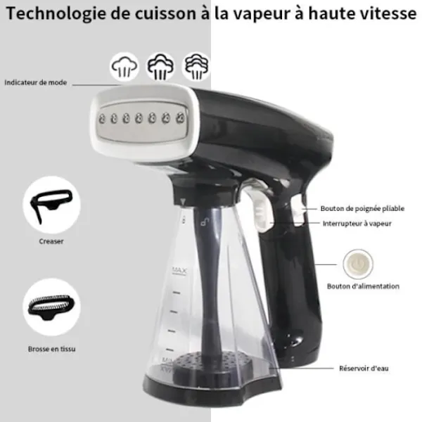 Ångtvättar-1500W 320ML handhållen plaggångare - Bärbar klädångare - Julklapp