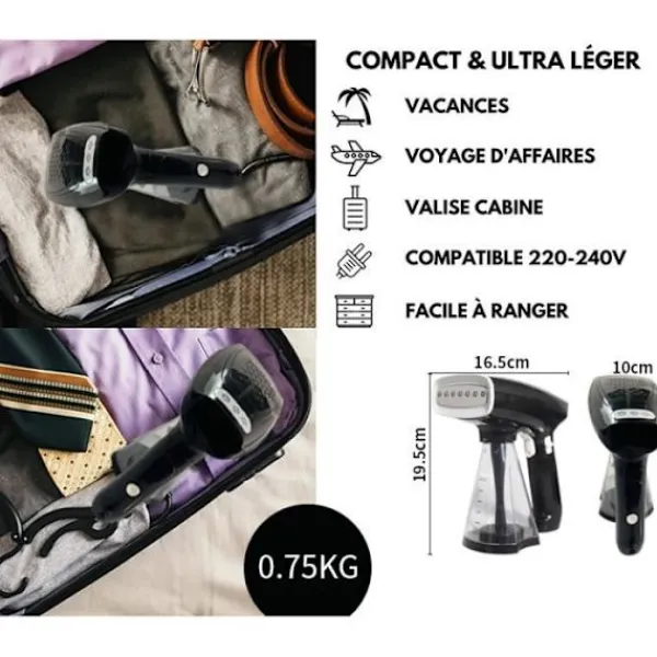 Ångtvättar-1500W 320ML handhållen plaggångare - Bärbar klädångare - Julklapp