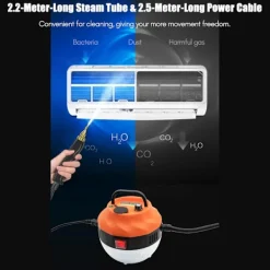 Ångtvättar-2500W ångrengörare, högtrycksångrengörare för rengöring, bärbar handhållen ångrengörare för hemmabruk, ångrengörare för bildetaljering med