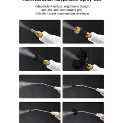 Ångtvättar-2500W Ångrengörare med Touchskärm, 1000ml Stor Kapacitet, Med 5 Olika Munstycken (Grön)