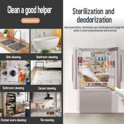 Ångtvättar-2500W Ångrengörare med Touchskärm, 1000ml Stor Kapacitet, Med 5 Olika Munstycken (Grön)