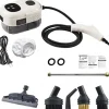 Ångtvättar-2500W Ångrengörare med Touchskärm, 1000ml Stor Kapacitet, Med 5 Olika Munstycken (Vit)