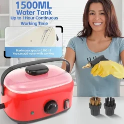 Ångtvättar-2500W Ångrengörare, 1500ML Högtrycks Handhållen Ångrengörare för Rengöring Bärbar Ångrengörare för Hem Högtemperatur Ångrengörare för Matta, Klädsel | Fyndiq