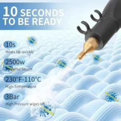 Ångtvättar-2500W Ångrengörare, 1500ML Högtrycks Handhållen Ångrengörare för Rengöring Bärbar Ångrengörare för Hem Högtemperatur Ångrengörare för Matta, Klädsel | Fyndiq