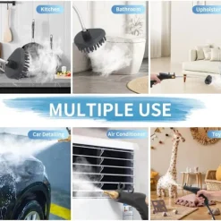 Ångtvättar-2500W Ångrengörare, 1500ML Högtrycks Handhållen Ångrengörare för Rengöring Bärbar Ångrengörare för Hem Högtemperatur Ångrengörare