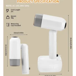 Ångtvättar-1800W Vertikal Klädångare, 330ML Vattentank, Kontor, Kompakt Mini Rese-klädångare