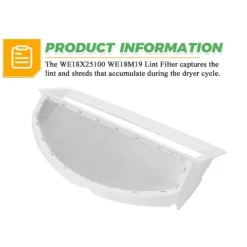 Torktumlare-WE18X25100 WE18M19 Torktumlare Luddfilter Skärmnät för Torktumlare Ersätter WE18M30 WE18M28 AP6037511 PS11767017
