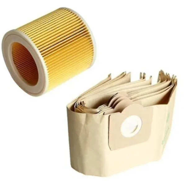 Dammsugare & Tillbehör-5x dammsugarpåse 1x filter för Karcher WD3 Premium dammsugare - Perfet