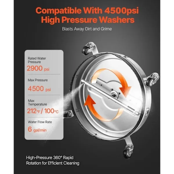 DUOKU Högtryckstvättar-Yt rengörare - - QD-XDP14 - 558 mm - Rostfritt Stål - 4500 psi